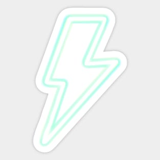 Lightning bolt blue neon sign Sticker